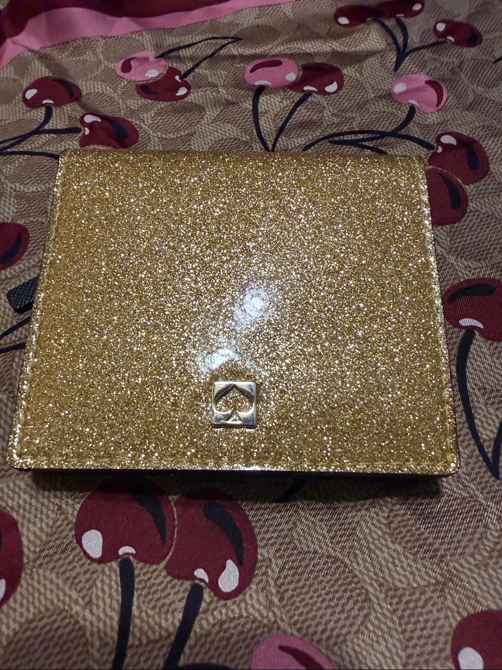 Kate Spade New York Metallic Gold ID Card Holder Wallet